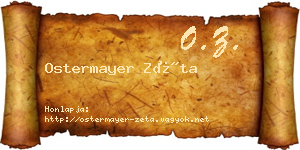 Ostermayer Zéta névjegykártya
